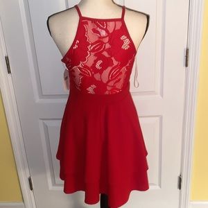 Altare”d, State size small, red halter dress